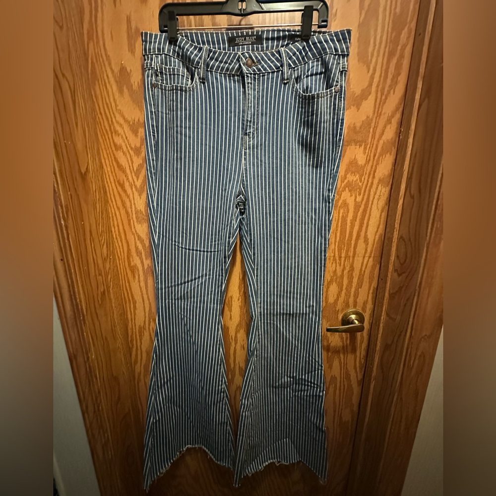 Judy Blue Striped Flare Jeans